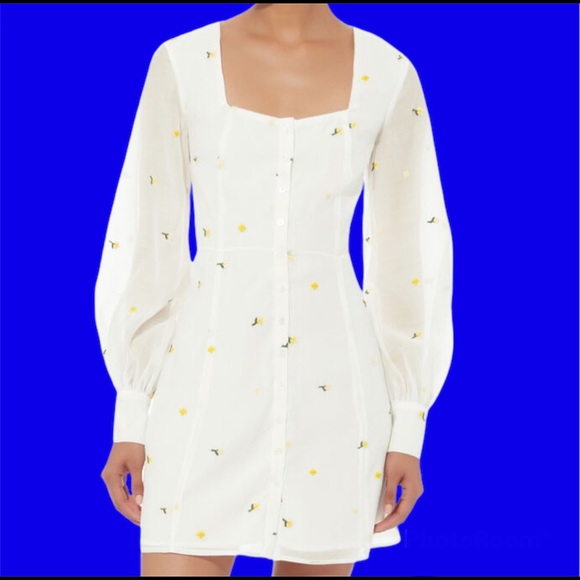 NWT Designer Dress Embroidered Mini Long Sleeves Party Cocktail Gift - Picture 3 of 7